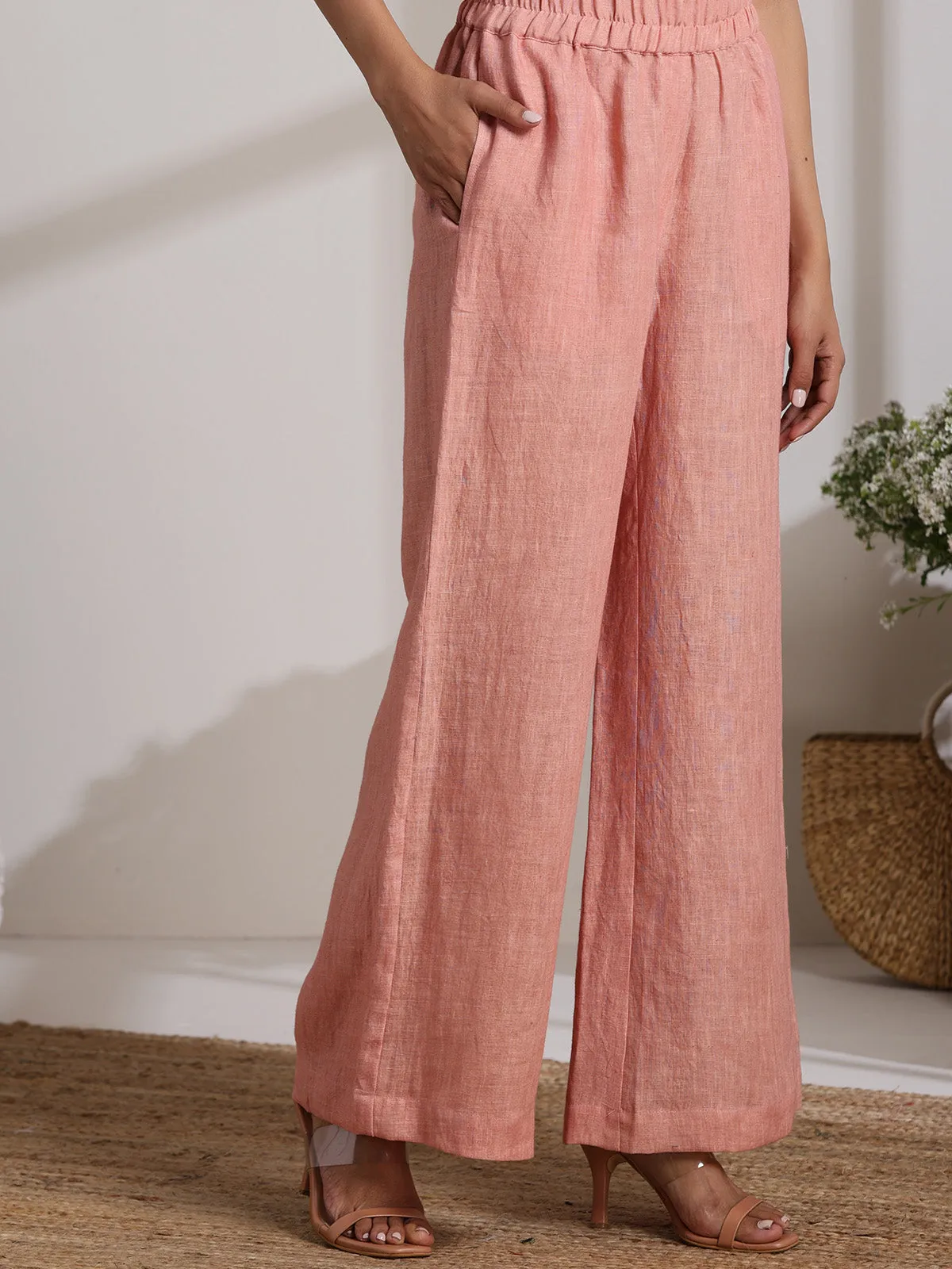 BASANT Linen Pants Peachy