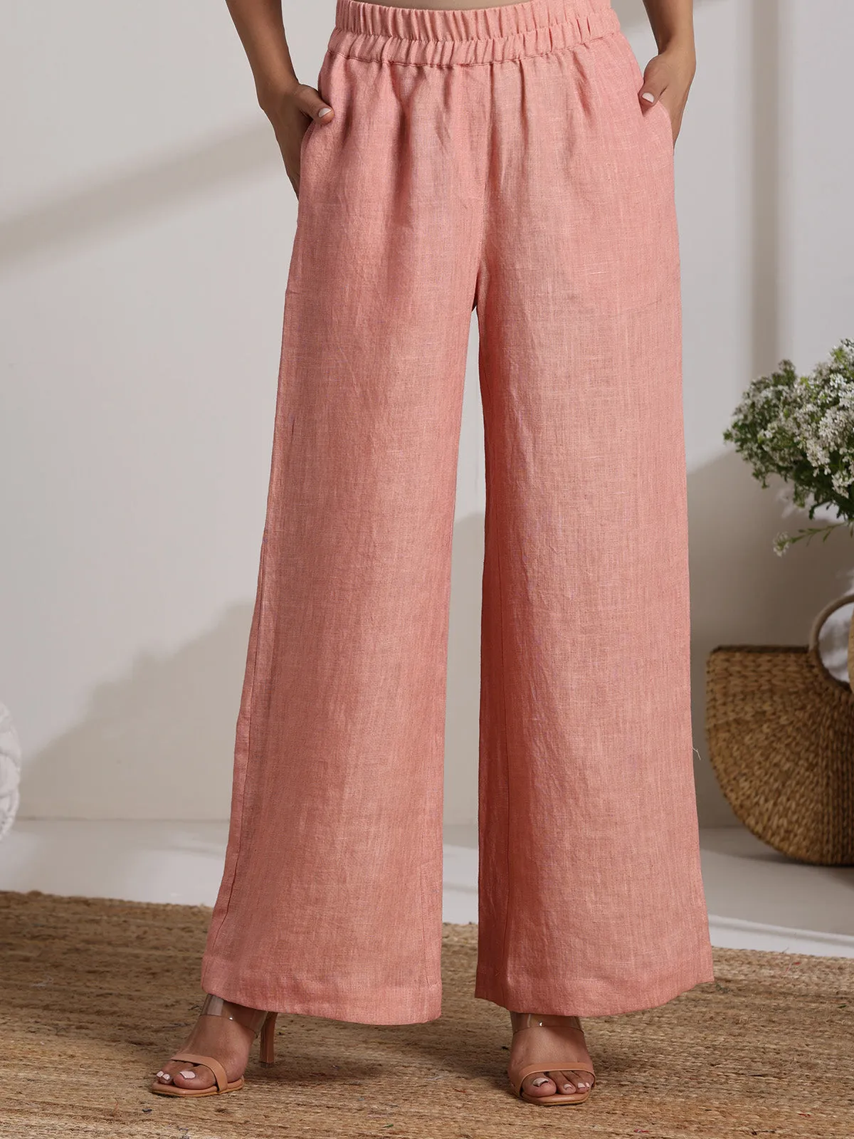 BASANT Linen Pants Peachy