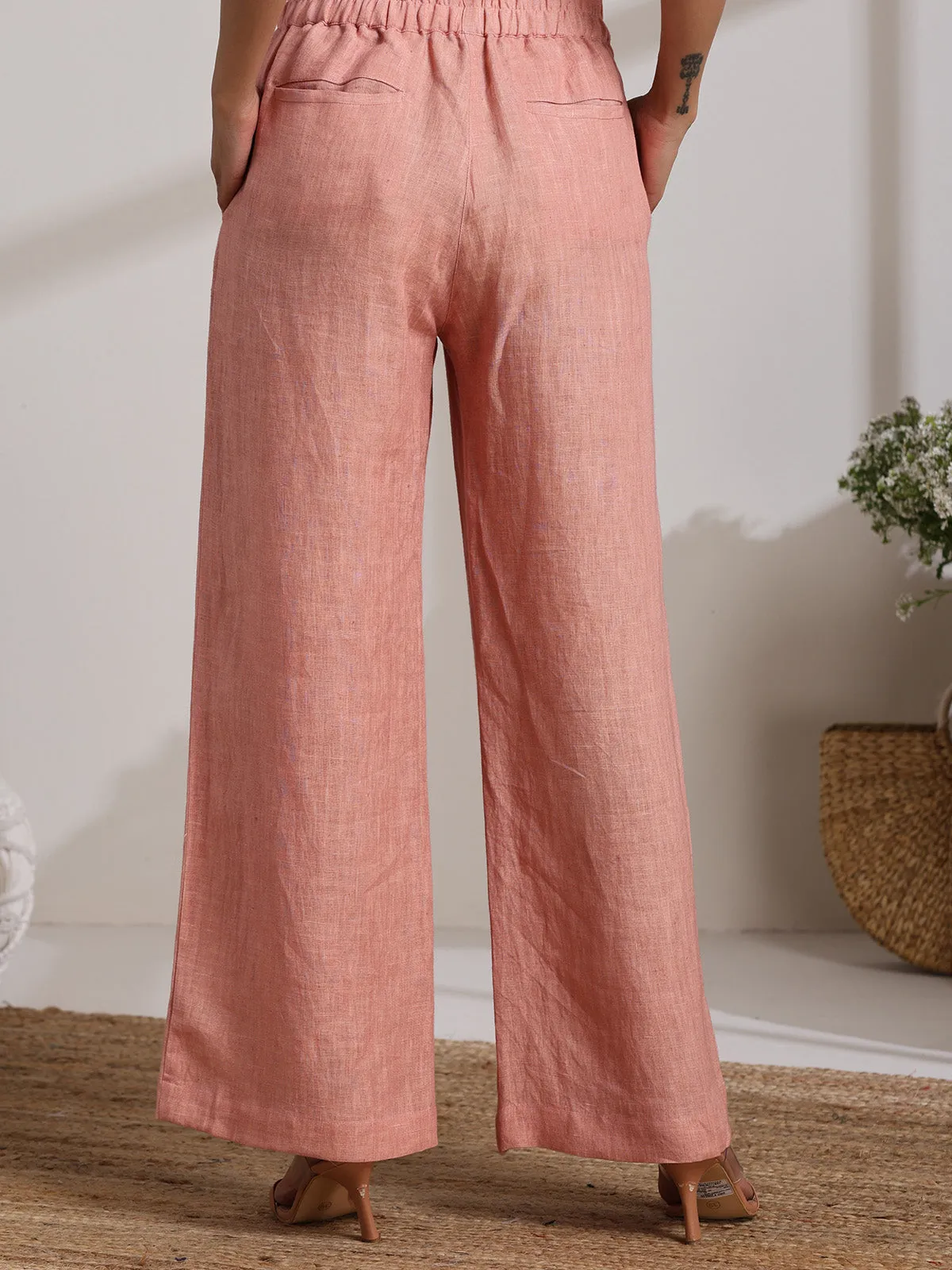 BASANT Linen Pants Peachy