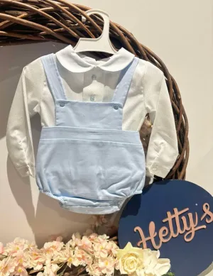 Blue Shirt & Dungaree Romper