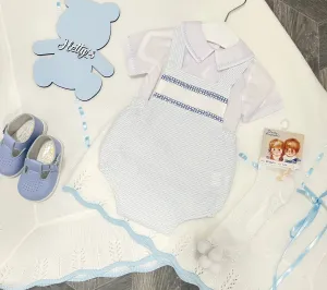 Blue Smock Dungaree Romper