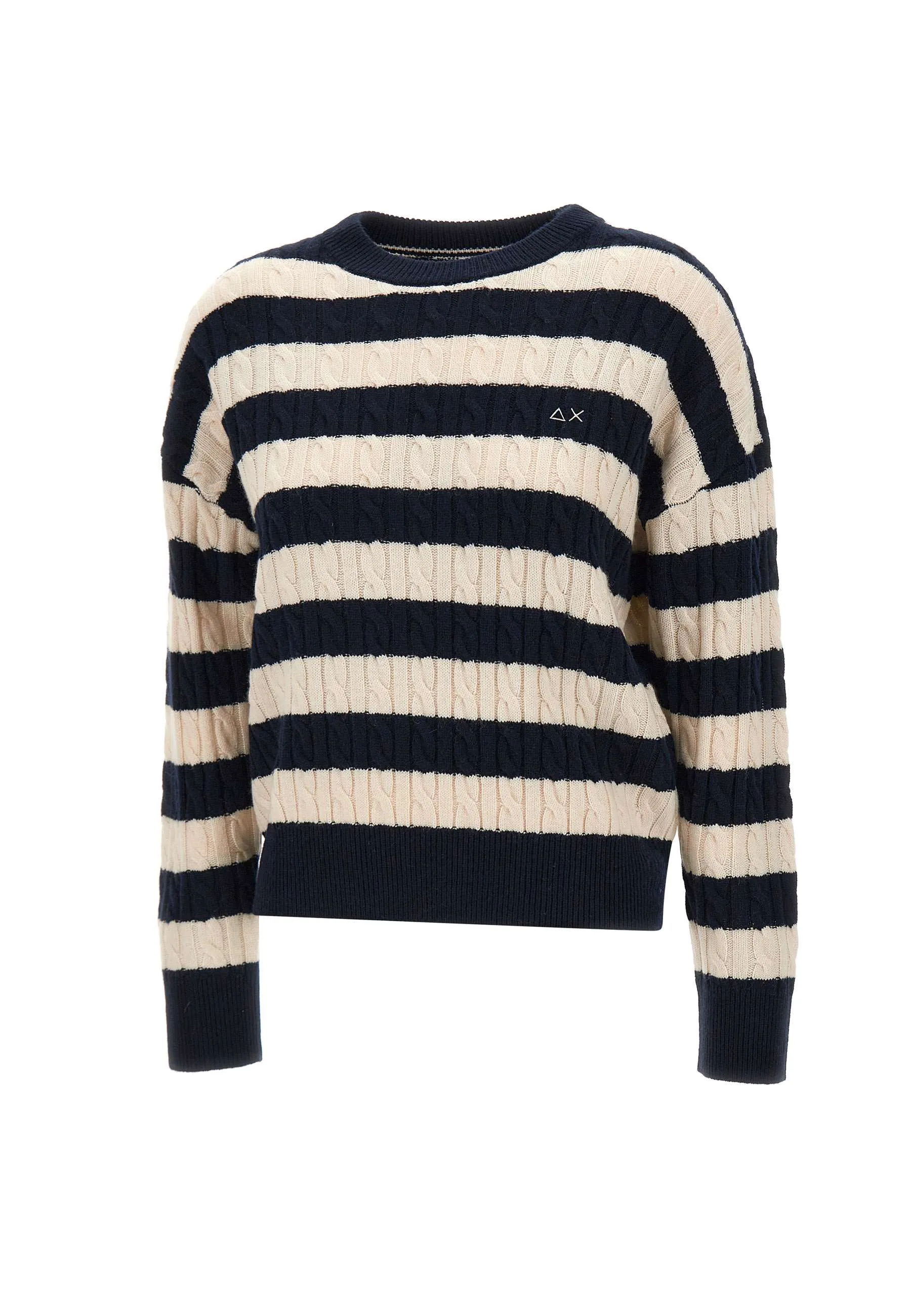 Blue Striped Wool and Cashmere Sweater