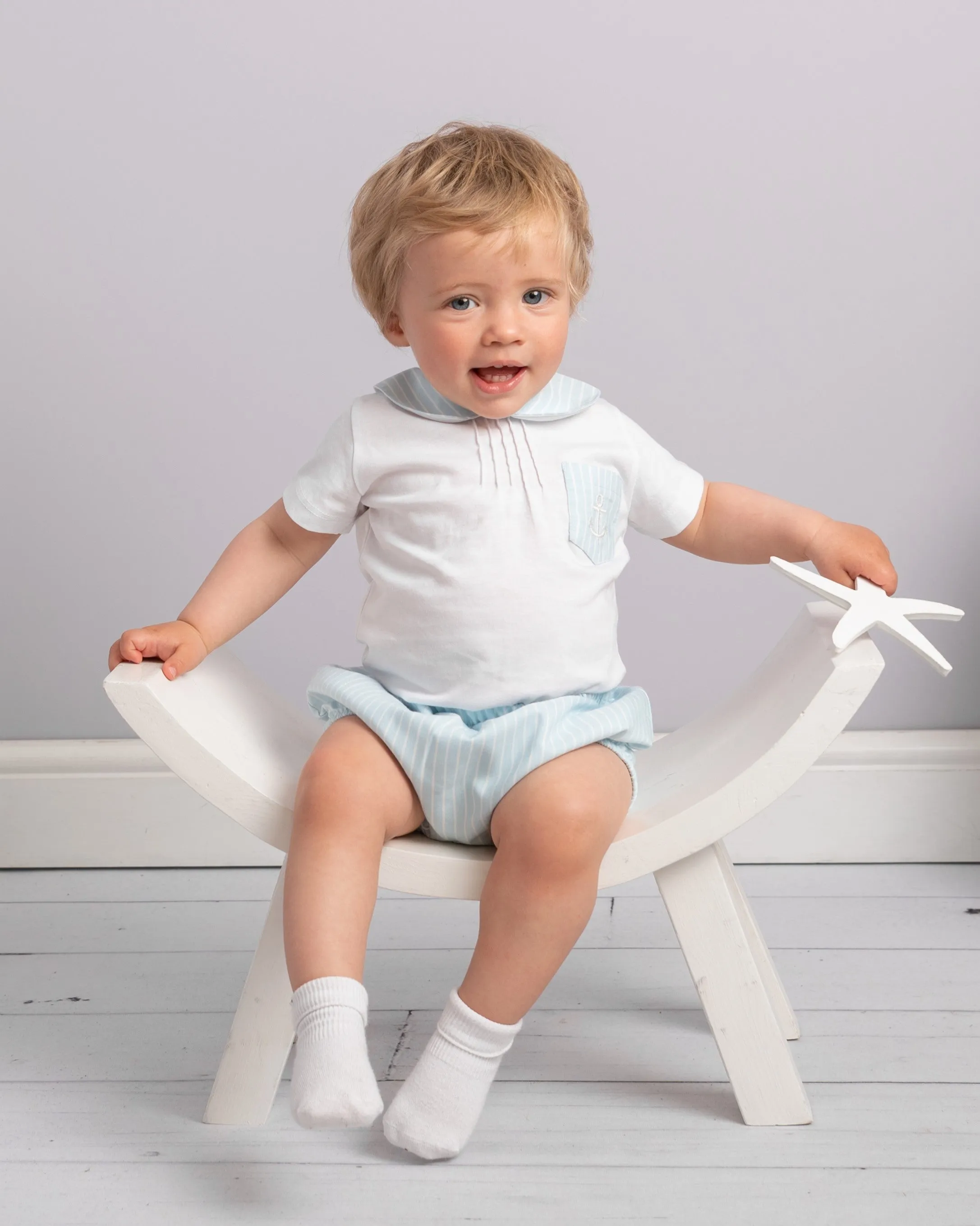 Caramelo Sky Blue Anchor Pocket Jam Pant Set