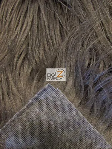 Charcoal Solid Gorilla Animal Long Pile Faux Fur Fabric / Sold By The Yard
