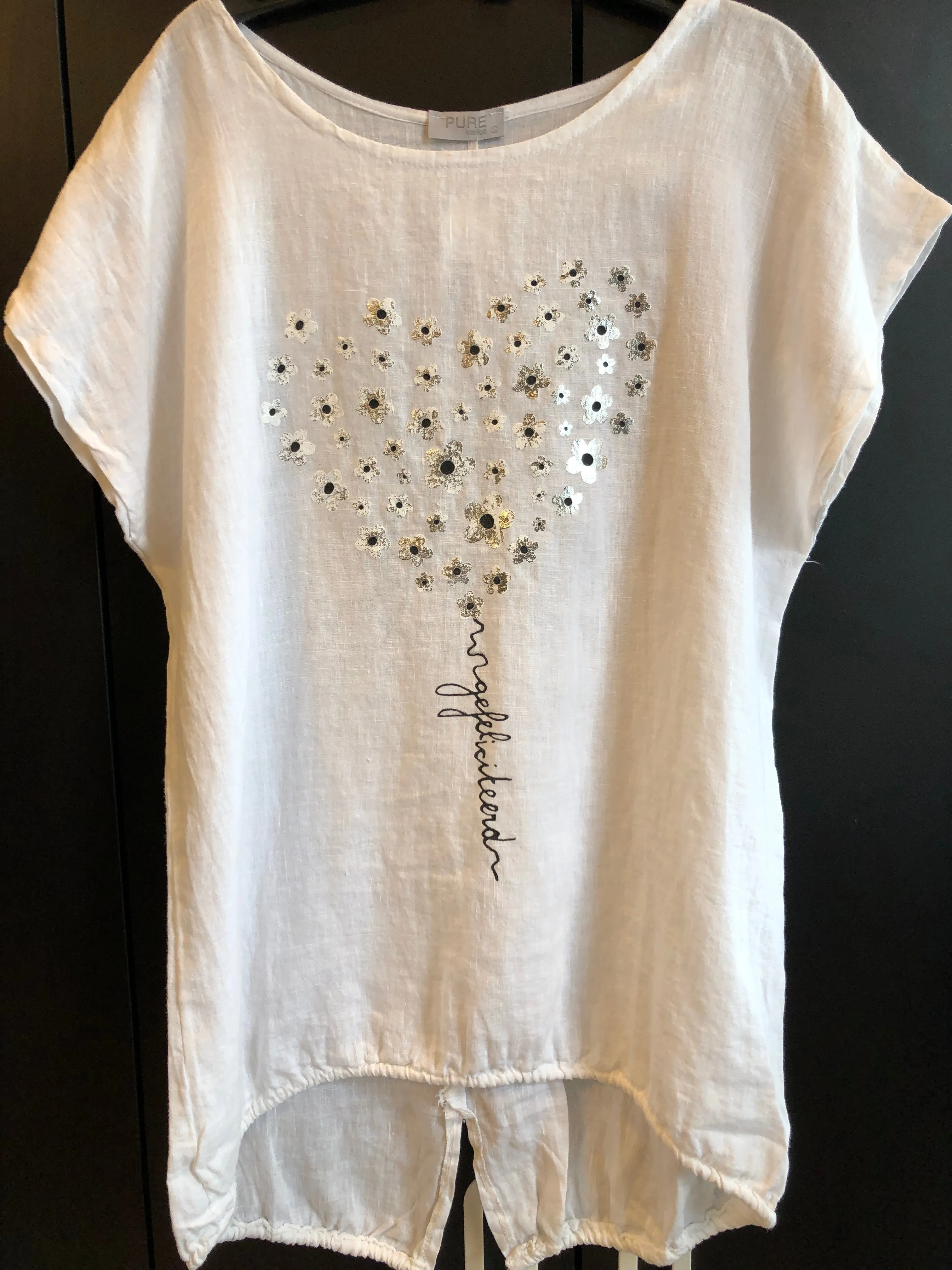 ETERNELLE MADE IN ITALY HEART TSHIRT- WHITE/BLUE/PINK