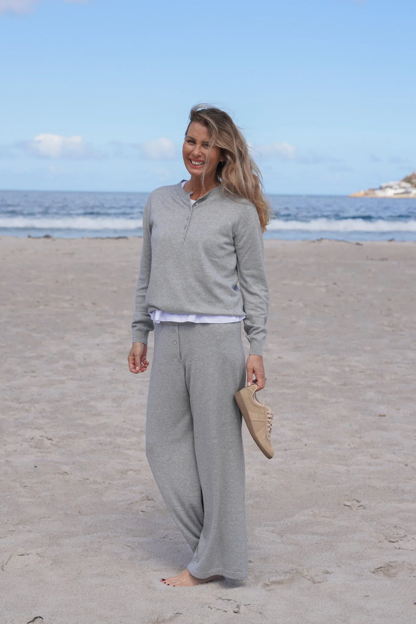 Grey Melange Track Pants