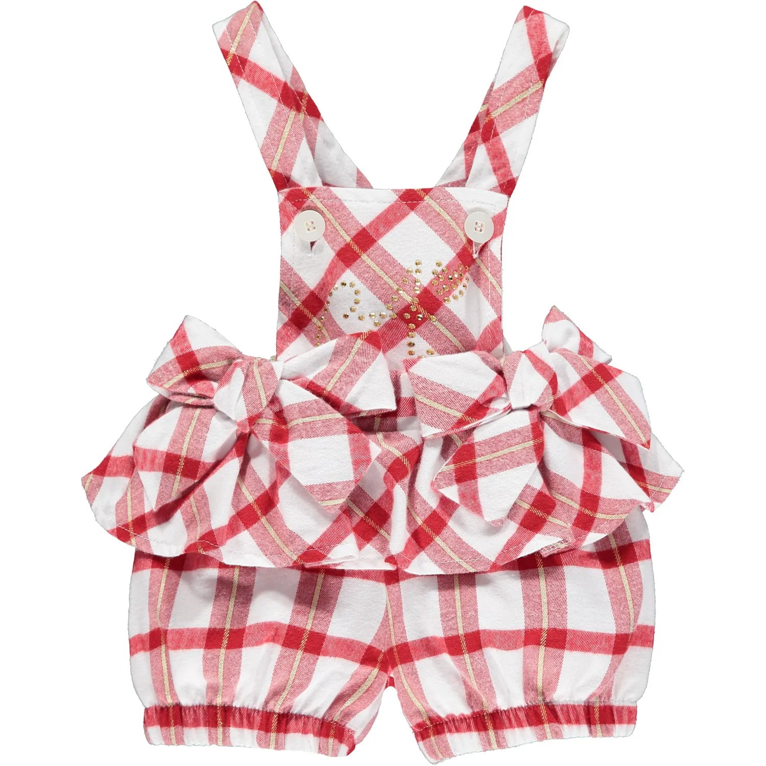 Little A Betty Red Check Dungaree