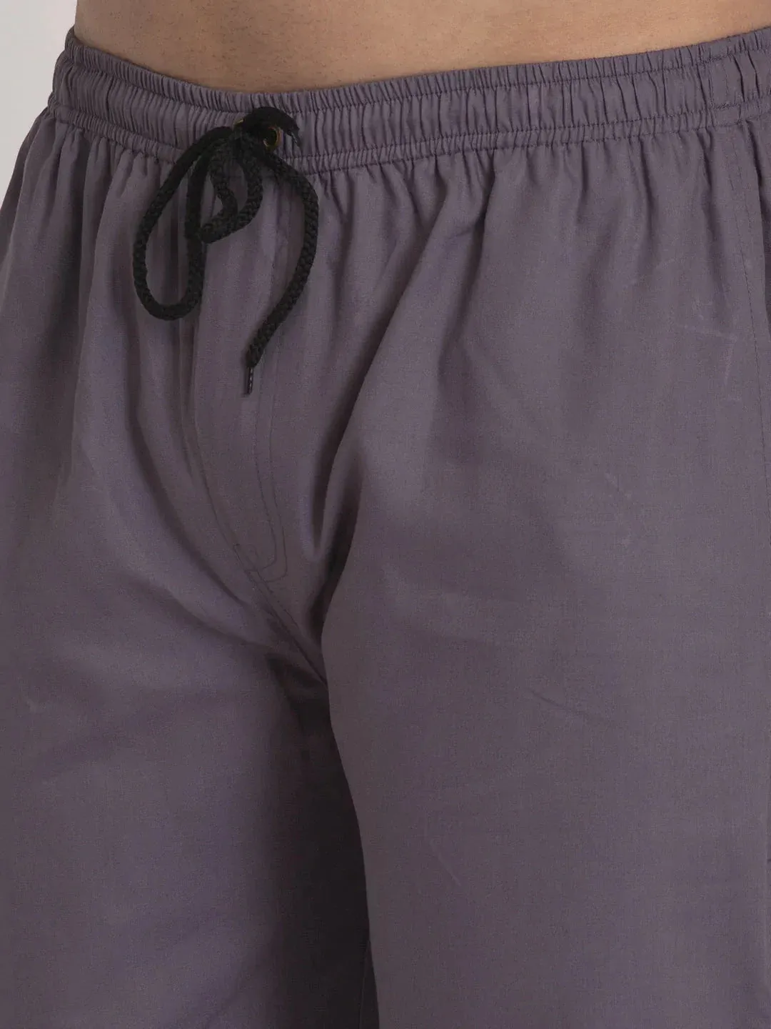 Men'S Grey Solid Cotton Track Pants