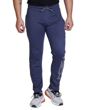 Men's Navy Melange Printed Track Pant