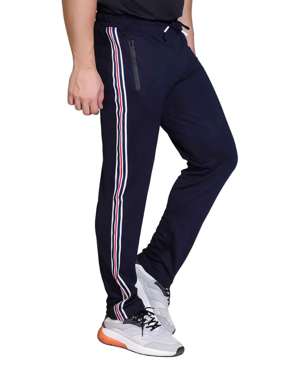 Men's Navy Striped Track Pant