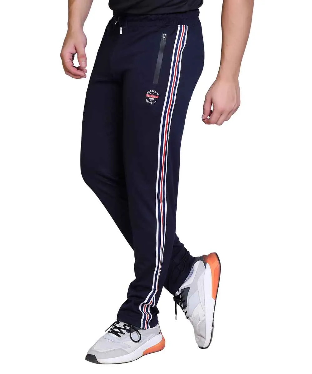 Men's Navy Striped Track Pant