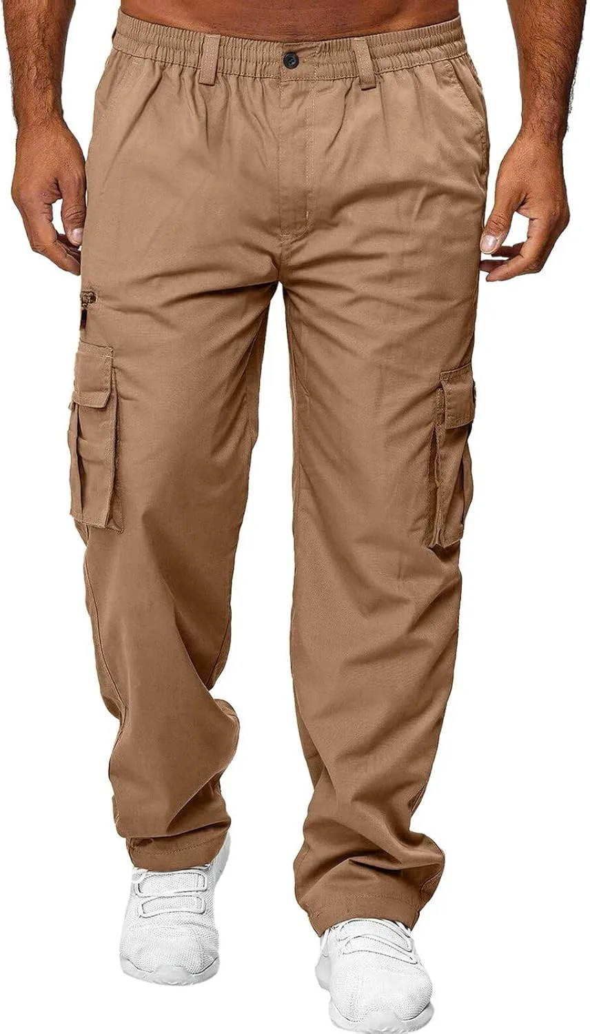 Mens PantsMen's Cargo Pants Straight Leg Joggers Lightweight Hiking Pants Outdoor Streetwear Trousers with PocketBlack Chino Pants