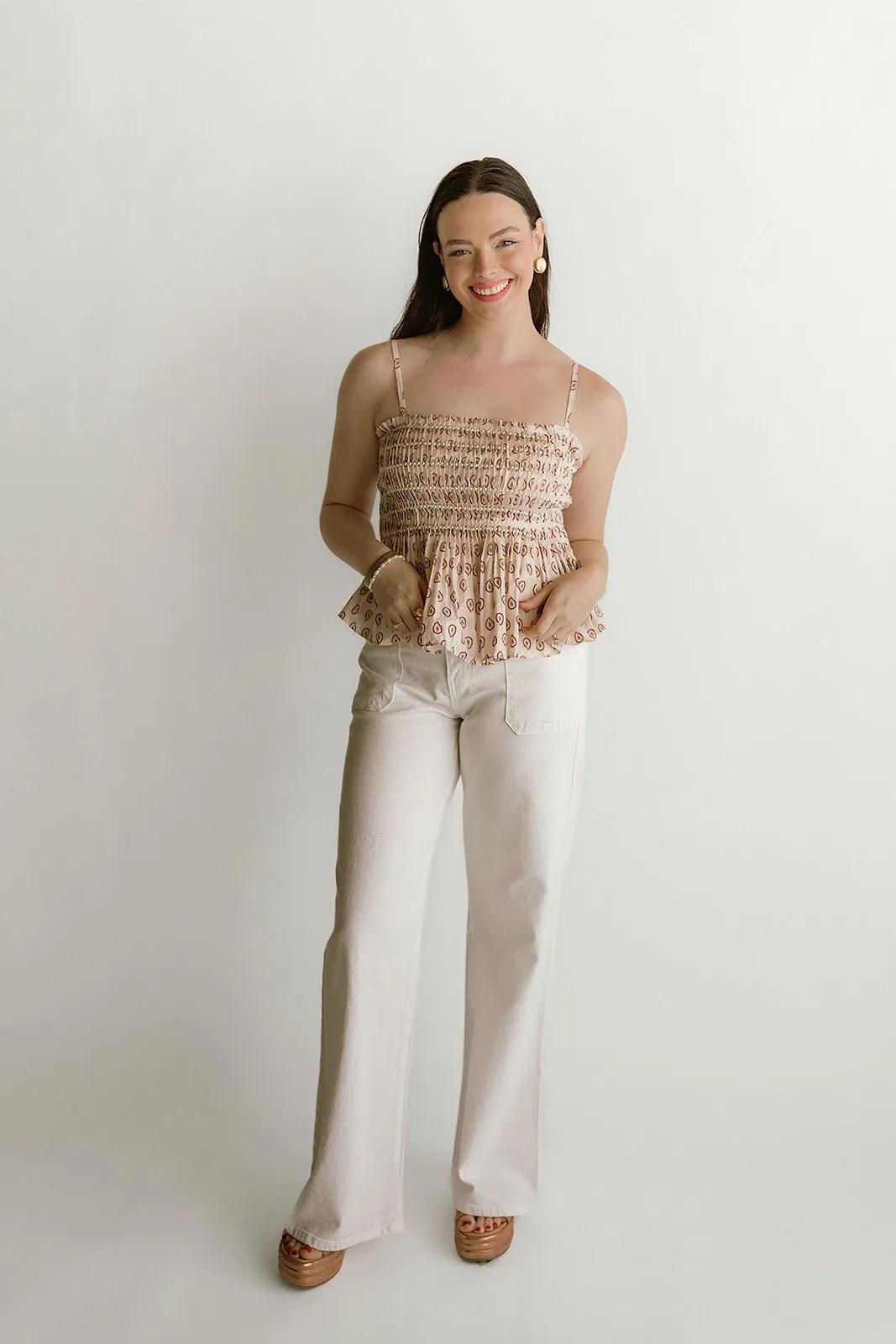Poplin Smocked Blouse