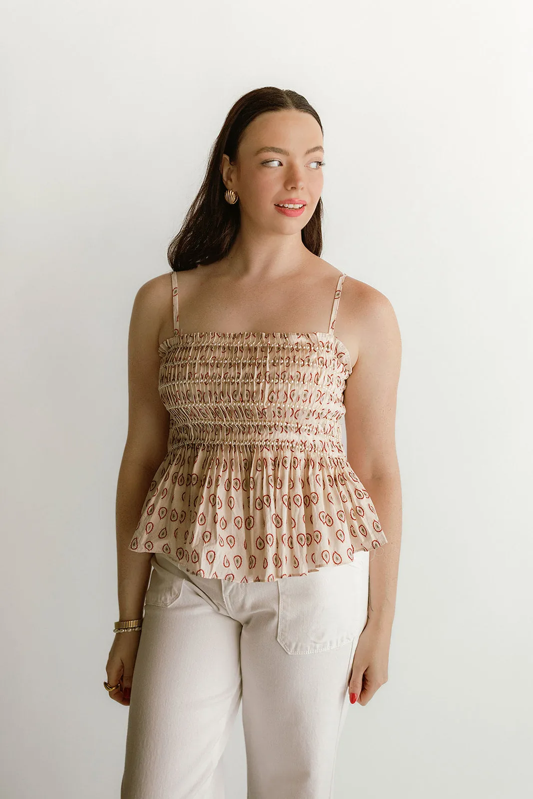 Poplin Smocked Blouse