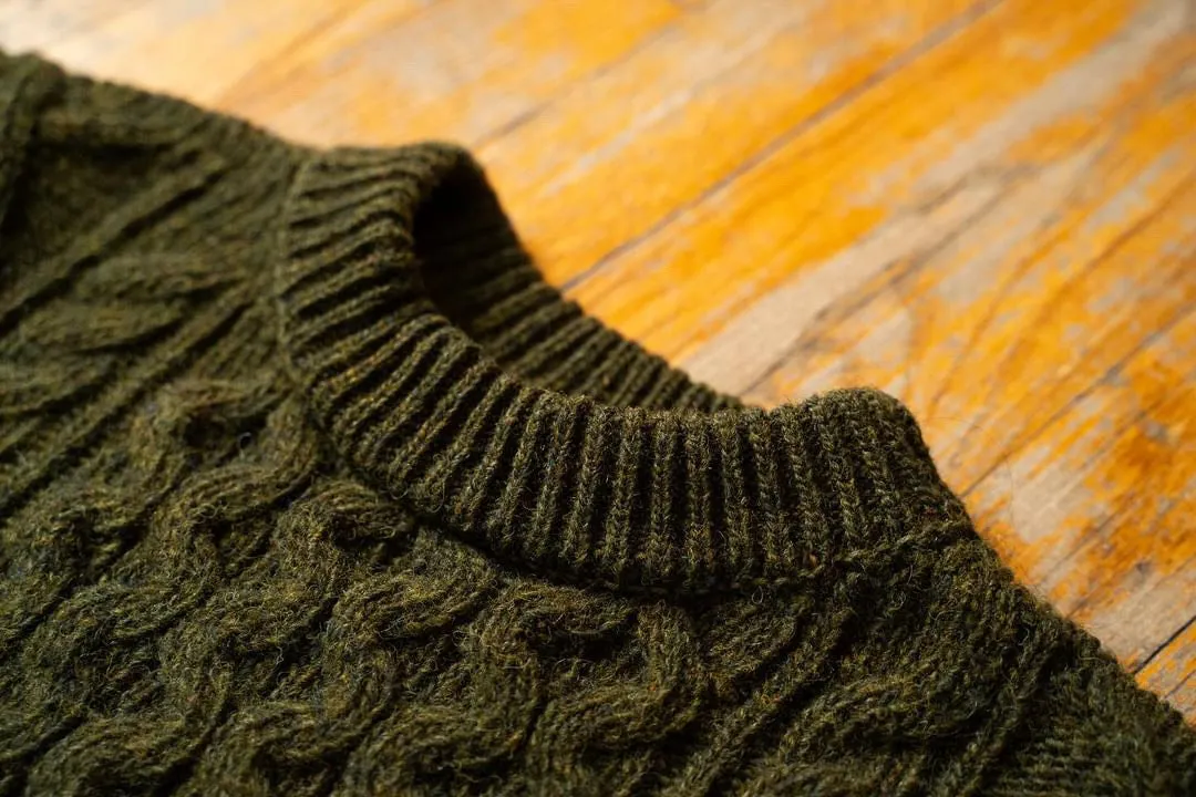 Pre Order - Steve McQueen Olive Donegal Irish Wool Sweater ETA 12/25