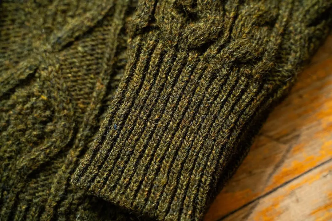 Pre Order - Steve McQueen Olive Donegal Irish Wool Sweater ETA 12/25