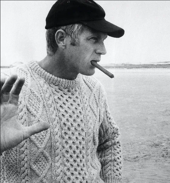 Pre Order - Steve McQueen Olive Donegal Irish Wool Sweater ETA 12/25