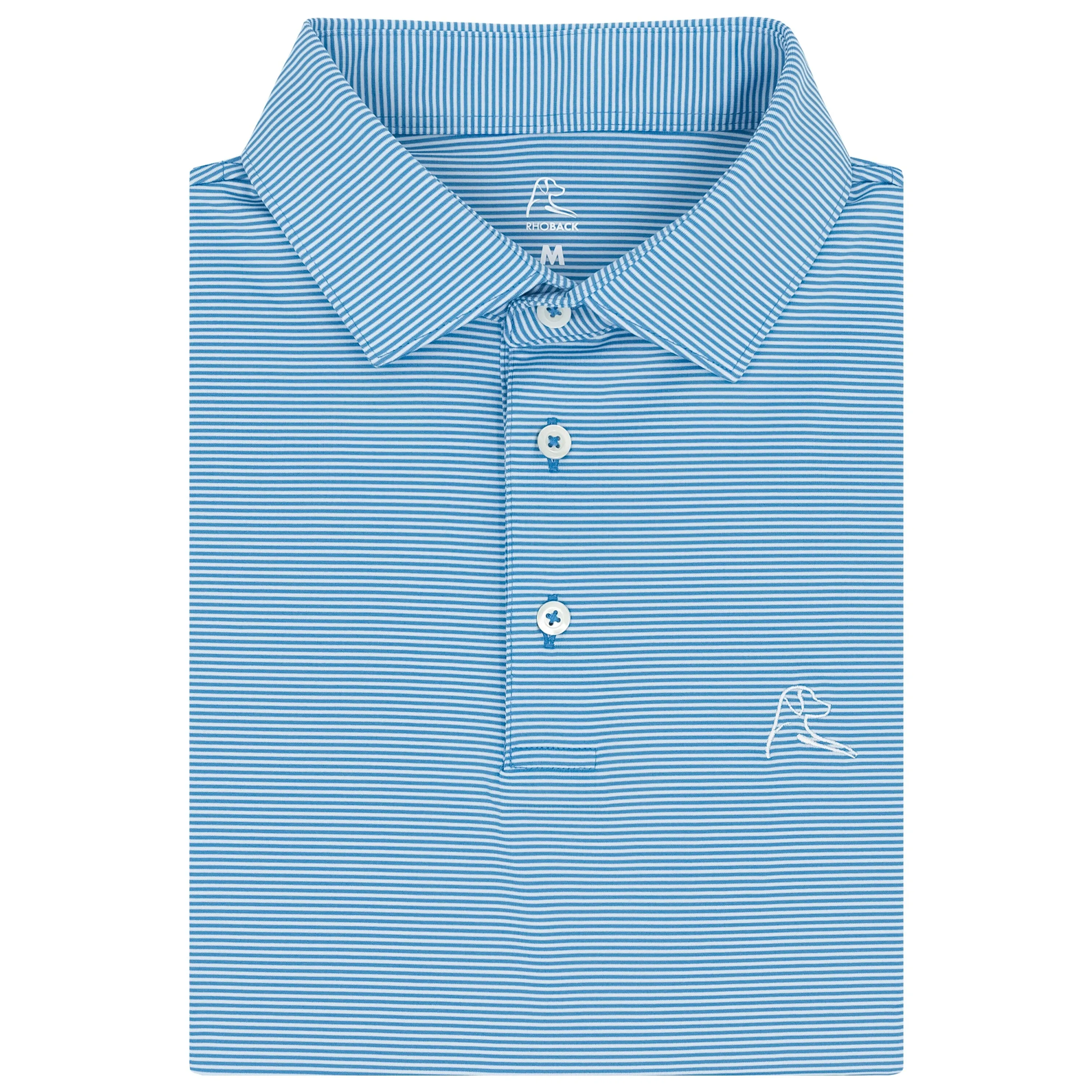 The Crispy Stripe | Performance Polo | The Crispy Stripe - Maritime Blue/White