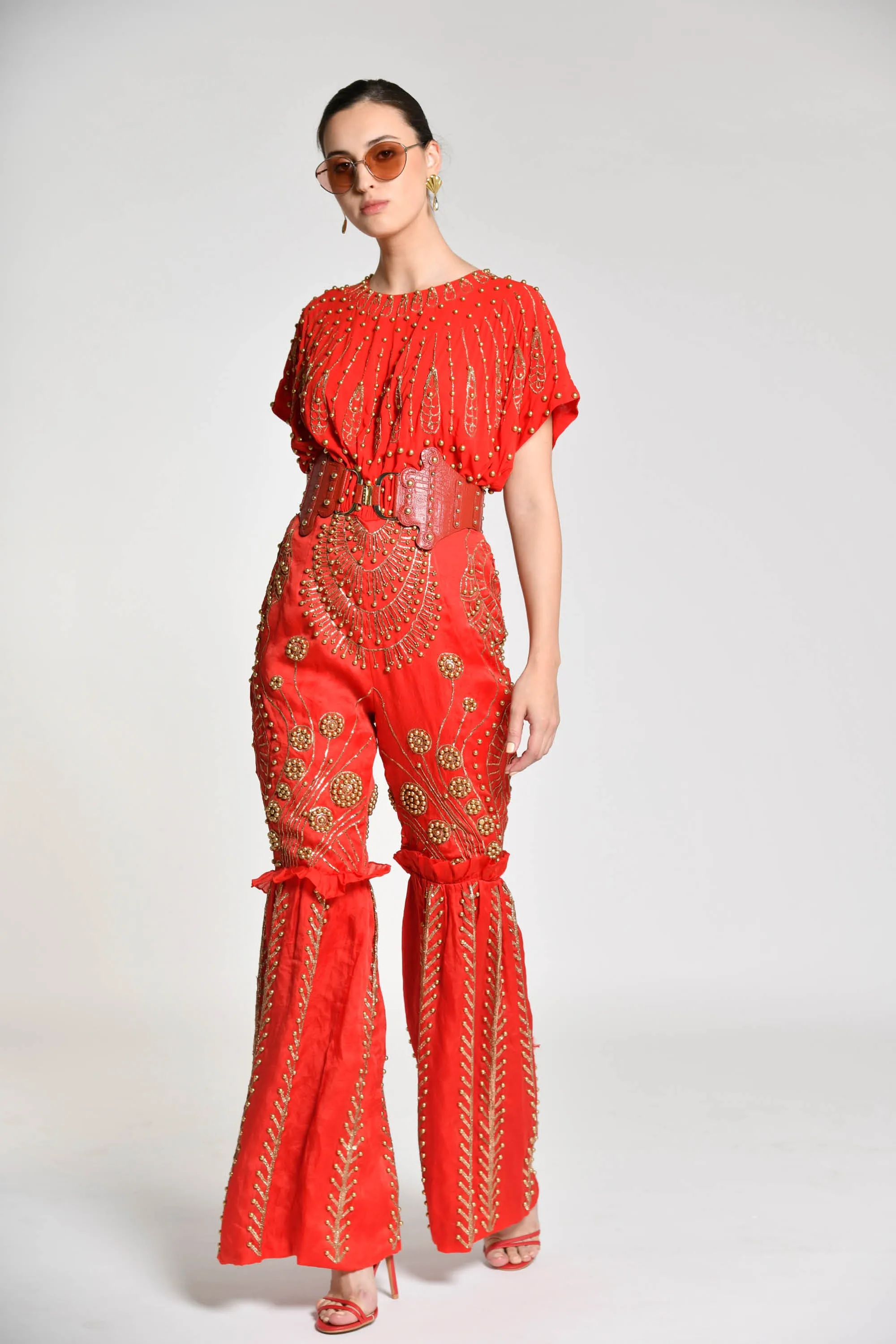 Vermillion Botanique Embroidered Jumpsuit