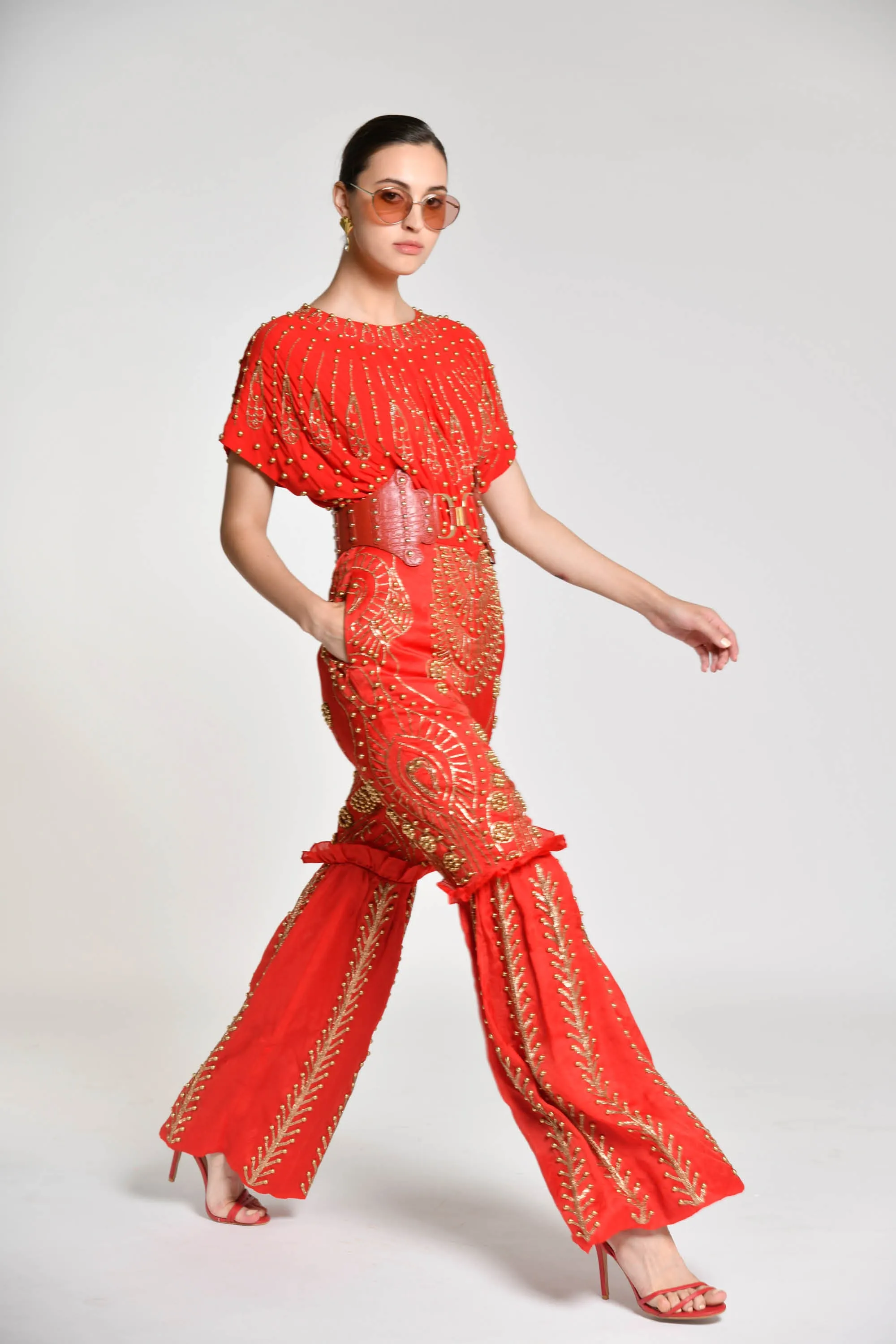 Vermillion Botanique Embroidered Jumpsuit
