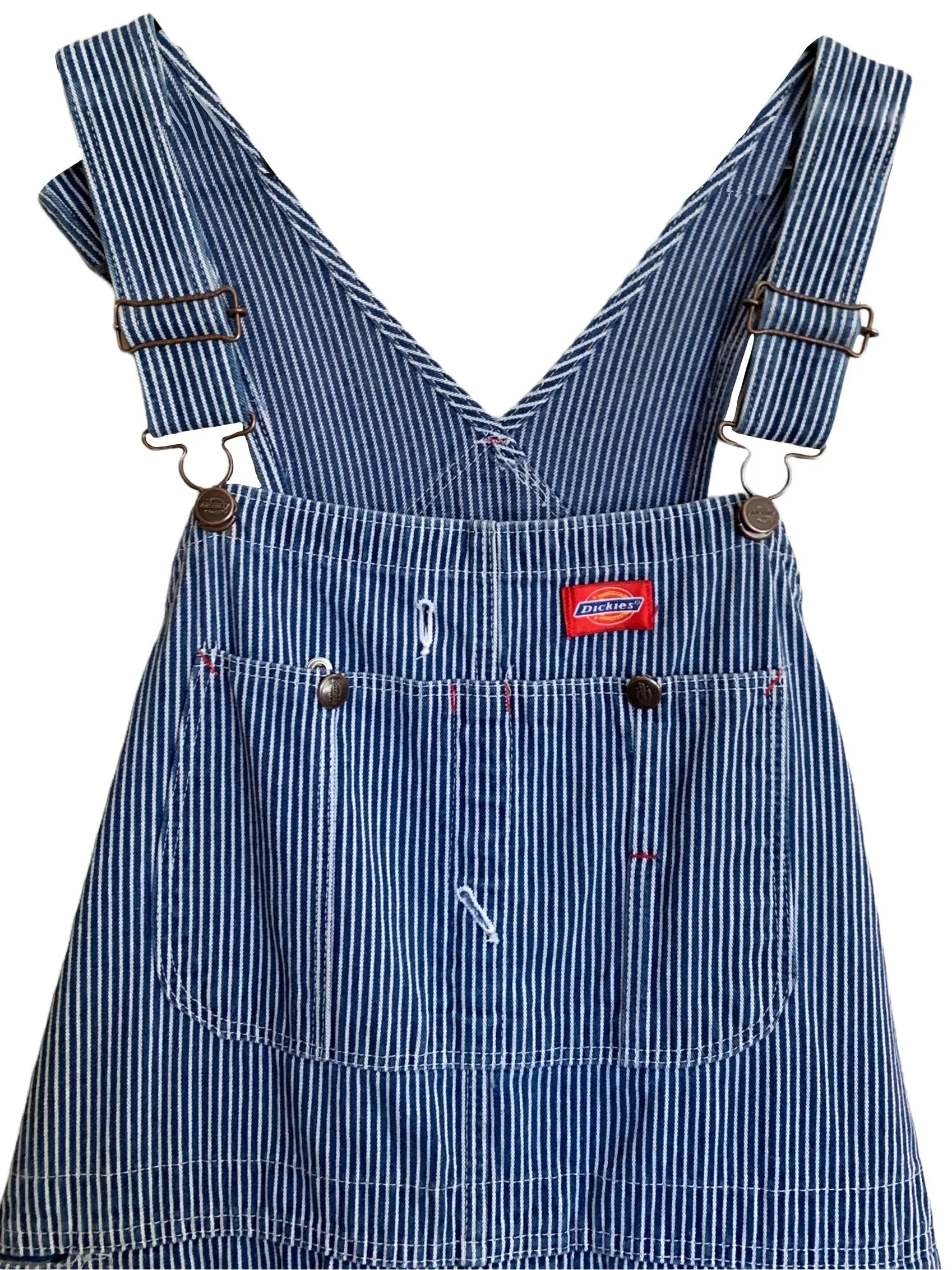 Vintage 80s Dickies Pinstripe Oversized Railroad Coverall Dungaree Overalls | Size 40 Inch Waist