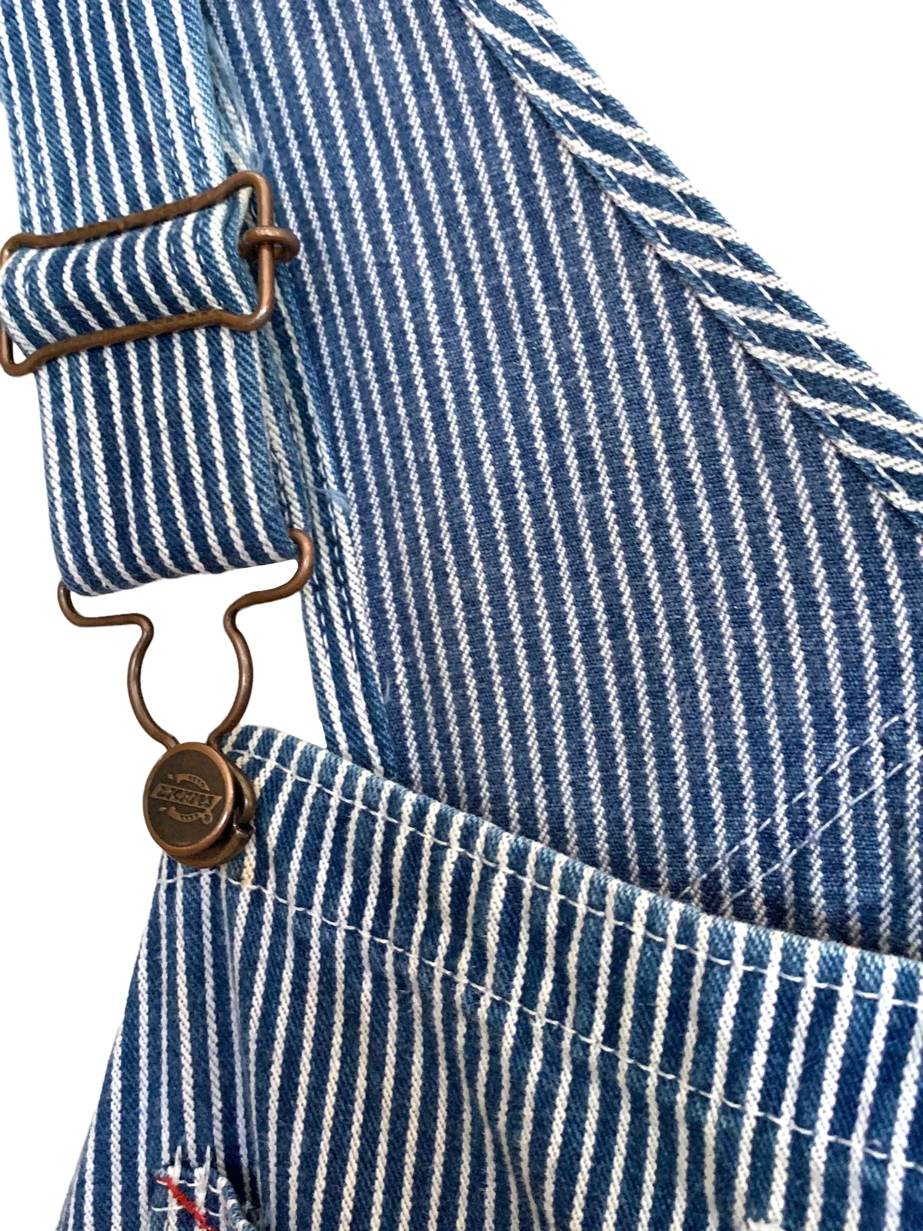 Vintage 80s Dickies Pinstripe Oversized Railroad Coverall Dungaree Overalls | Size 40 Inch Waist