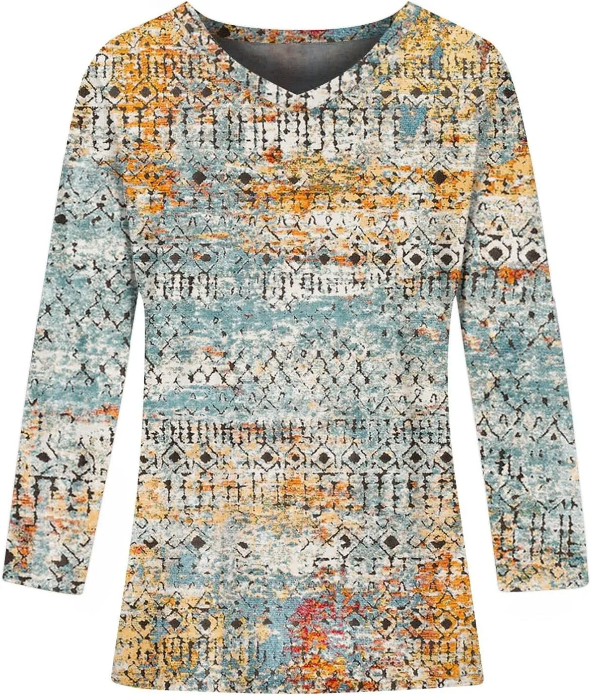 Womens Long Sleeve Tops Oversized V Neck Sweatshirts Casual Trendy Shirts Fall Winter Clothes 2024